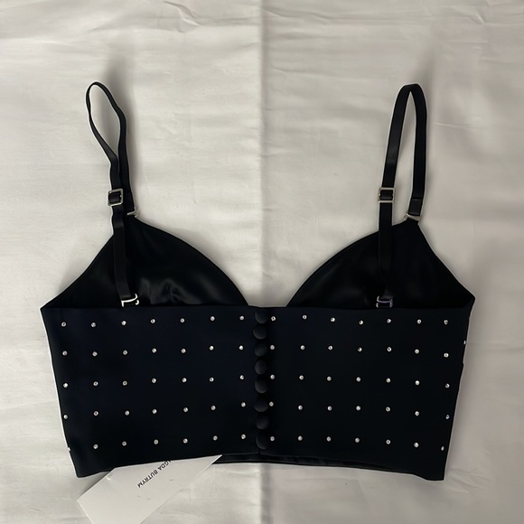 Magda Butrym Teruel Swarovski crystal embellished crop top Sz 34 - Picture 7 of 10